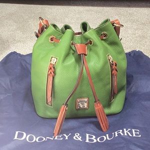 Dooney & Bourke Green Cooper Drawstring Bucket Bag